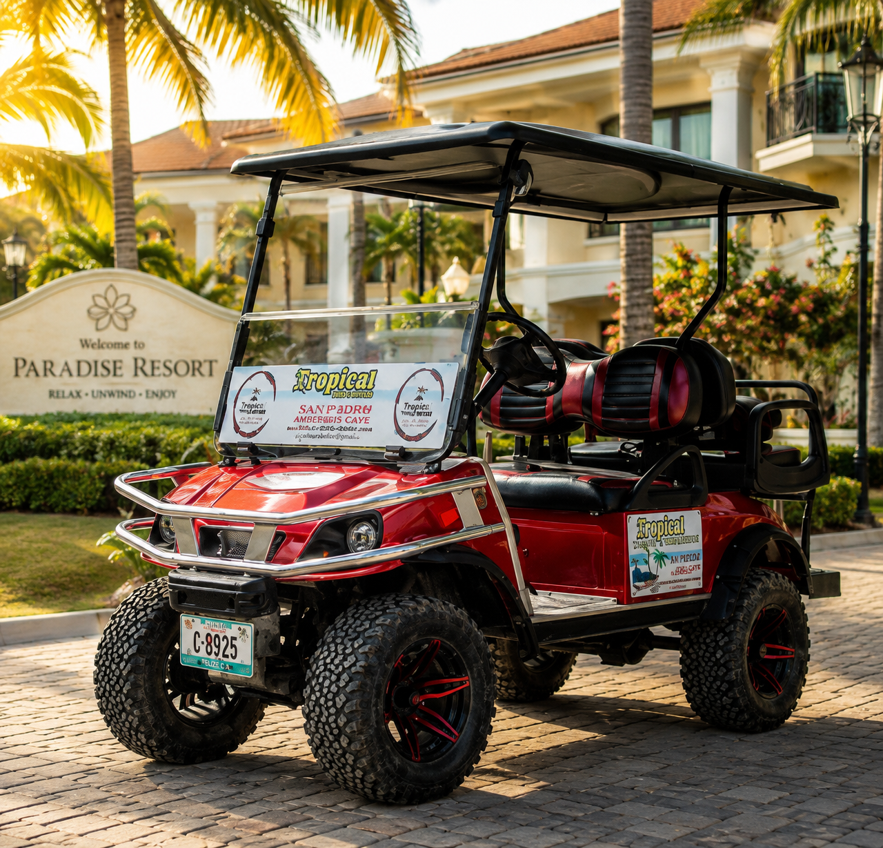 4 Seater golf cart — Tropical Golf Cart Rentals San Pedro Belize